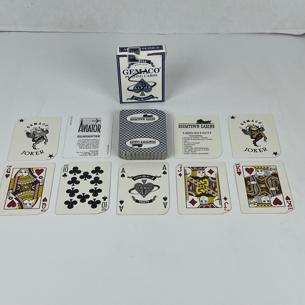 Gemaco Alpha Series Boomtown Casino Biloxi Playing Cards Used Clipped Corners
